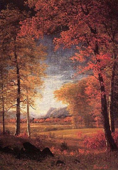 Albert Bierstadt Autumn in America, Oneida County Norge oil painting art